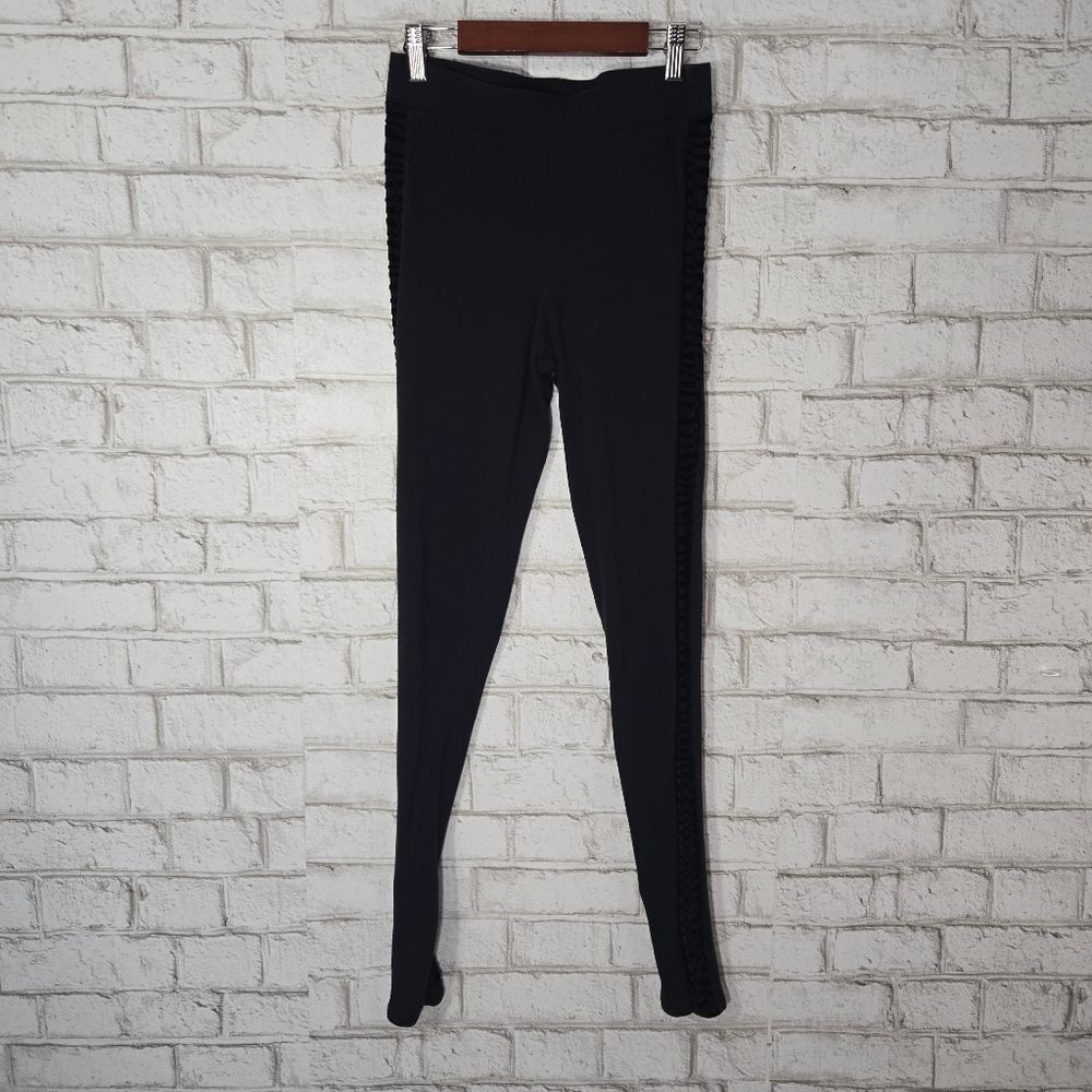 PINK Victoria's Secret black mesh/velvet leggings
